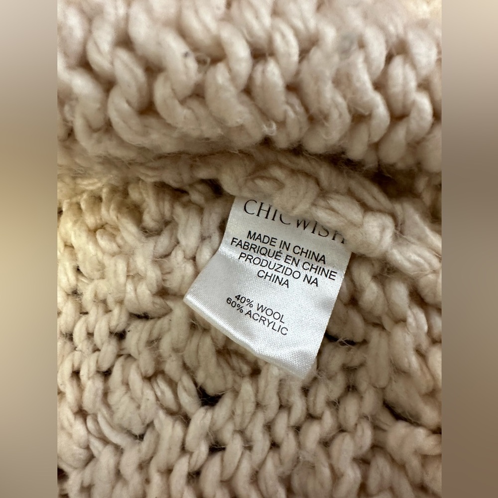 Chic Wish knit your love cardigan Anthropologie heart textured chunky size med - Picture 8 of 12